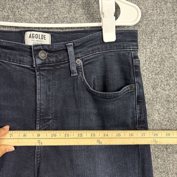 AGOLDE SOPHIE Jeans Womens Size 29 Blue Dark Wash Skinny Raw Hem - Picture 5 of 10